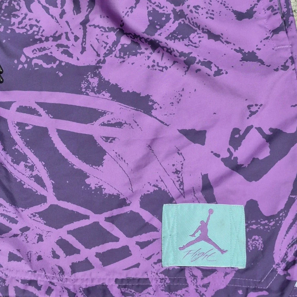 Jordan Flight Mens XXL Purple Abstract Basketball Net Swim Trunks Board Shorts
